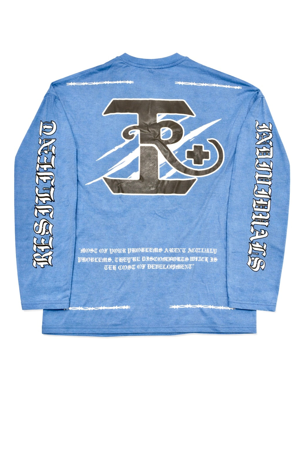 POWDER BLUE AND WHITE OVERSIZED LONG SLEEVE SHIRT